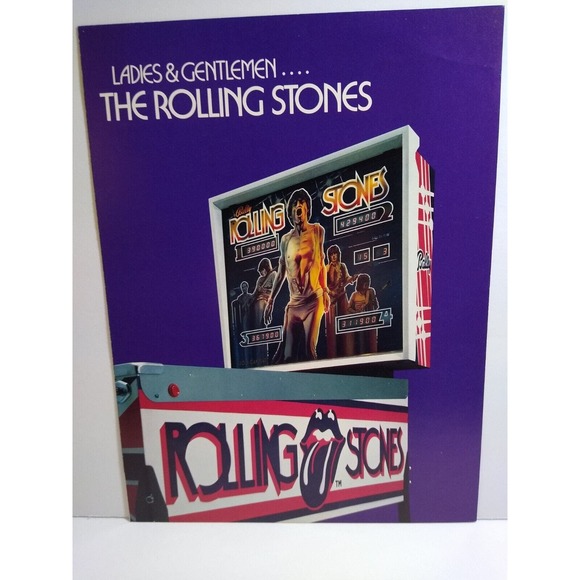Rolling Stones Pinball Flyer Original Foldout Rock Music Artwork Brochure 1980 - Picture 2 of 4